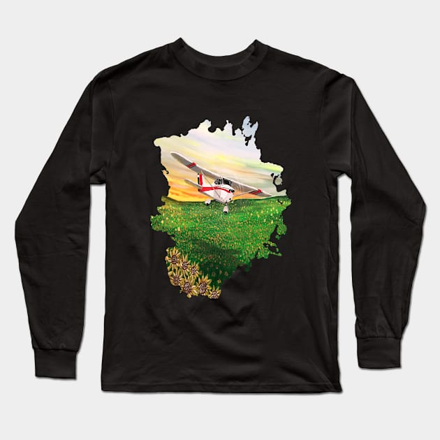 The Flight Of Sunflowers Long Sleeve T-Shirt by adamzworld